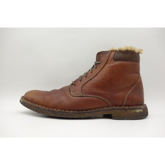 Johnston Murphy Brown Leather Lace Up Faux Fur Lined Ankle Boots Shoes Men\'s 9 M main image 7